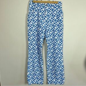 Women’s Blue Love and Harmony Retro Flower Modern Denim Jeans Size L